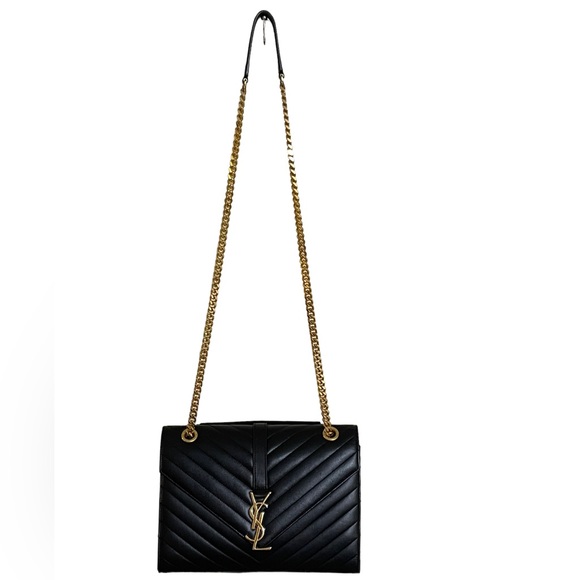 YSL Monogram Matelassé Envelope Chain Bag, Medium.  - Picture 9 of 11